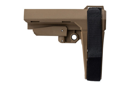 SB Tactical SBA3 ar15 pistol brace in FDE without buffer tube